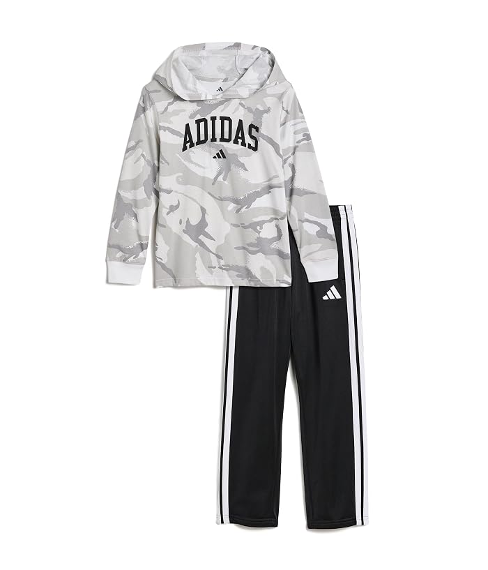 adidas Kids Aop Camo Hooded Tee & Pants Set (Toddler/Little Kid) - Image 4