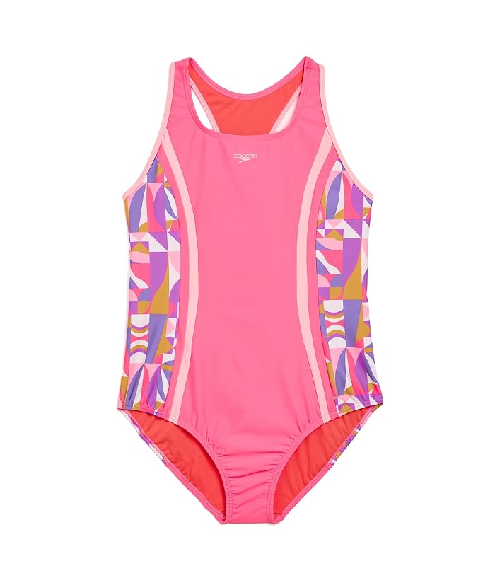 Speedo Kids Swimsuit One-Piece Thick Strap Racerback Printed (Big Kid) - Image 4