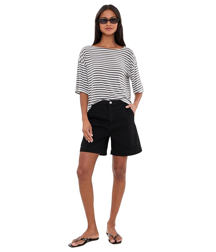 Mod-o-doc Elbow Sleeve Striped Crop Top - Image 2