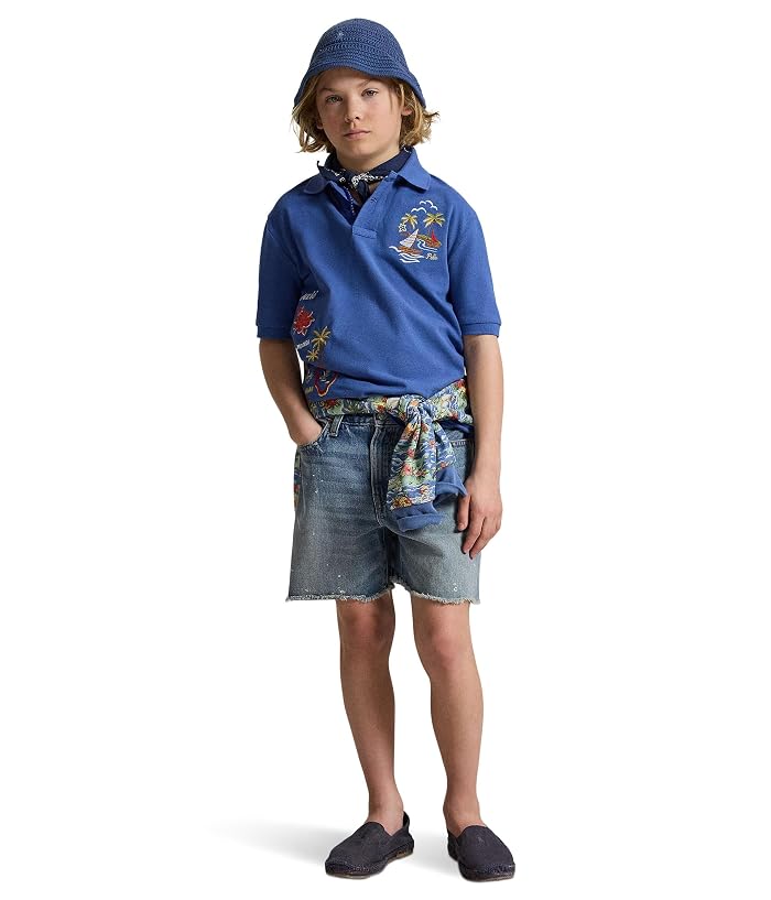Polo Ralph Lauren Kids Embroidered Cotton Mesh Polo Shirt (Big Kid) - Image 3
