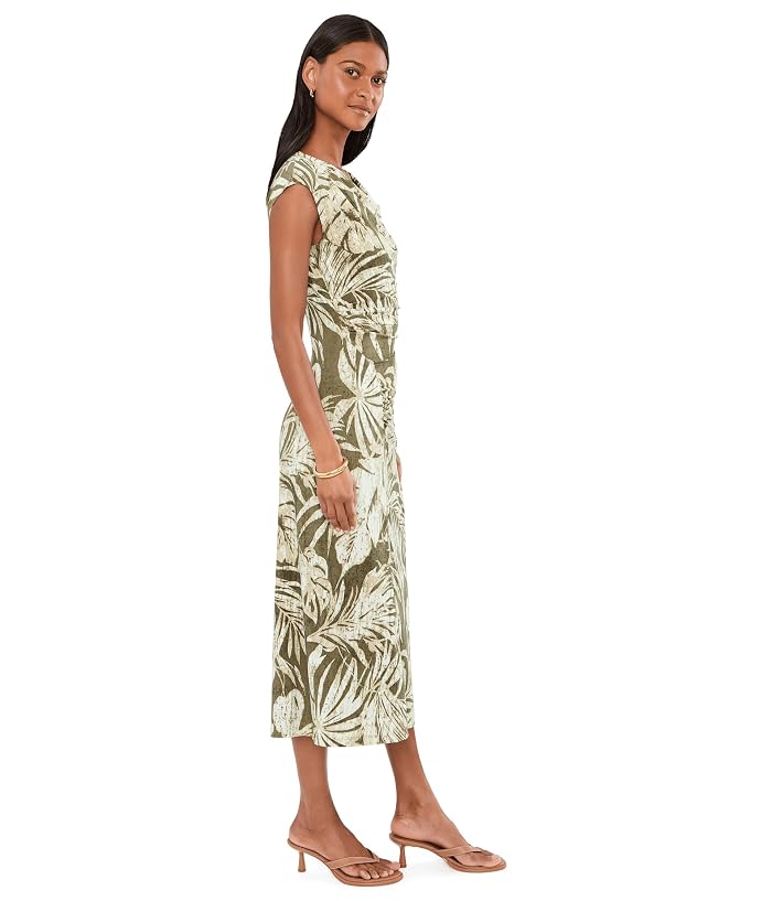Lauren Ralph Lauren Palm-Frond-Print Jersey Cowl Neck Dress - Image 3