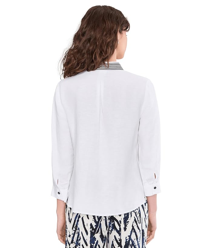 NIC+ZOE Stripe Trim Linen Shirt - Image 4