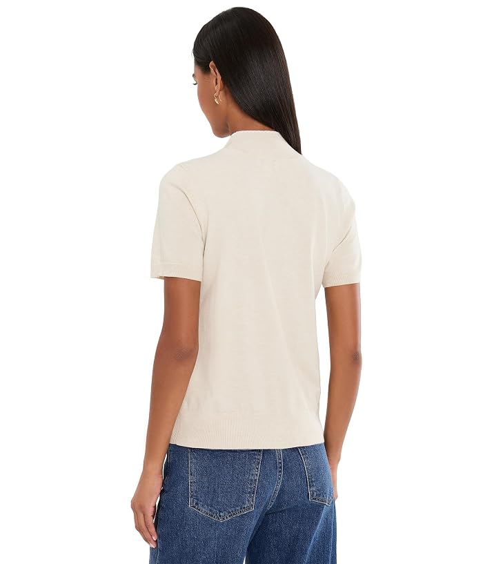 CeCe Short Sleeve Scarf Neck Tie Sweater - Image 4