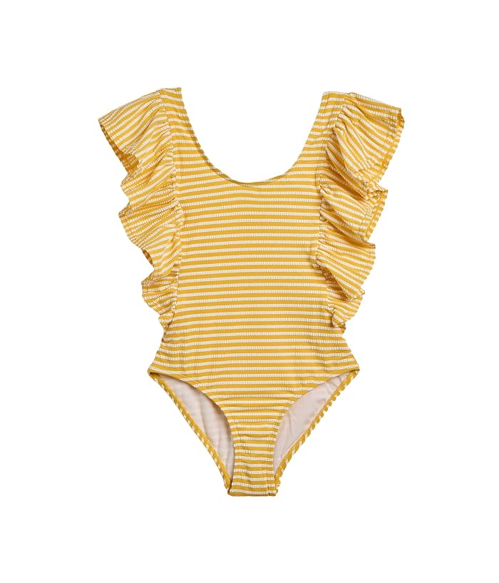 Snapper Rock Kids Sunshine Stripe Wide Frill Swimsuit (Toddler/Little Kid/Big Kid) - Image 4
