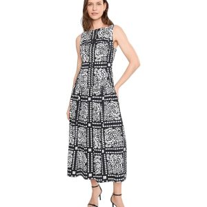 Adrianna Papell Drop Waist Midi Dress