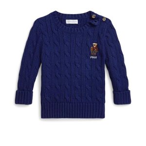 Polo Ralph Lauren Kids Polo Bear Cable-Knit Cotton Sweater (Infant)
