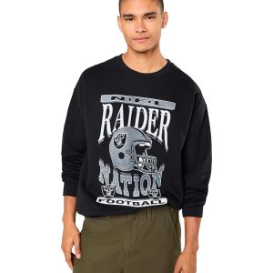 Junk Food Clothing NFL Las Vegas Raiders Helmet Flea Market Crew Fleece
