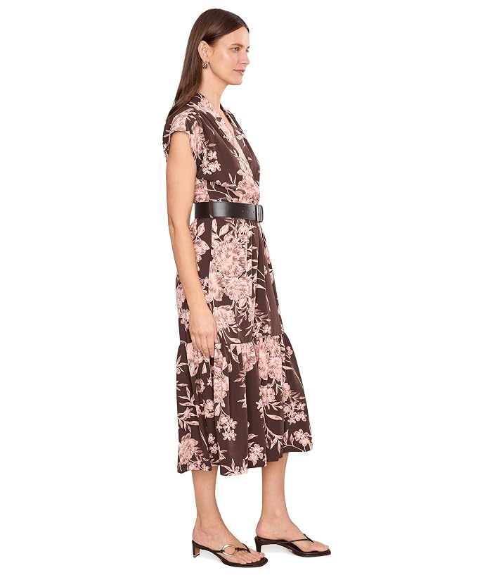 Calvin Klein Short Sleeve Floral Commuter Belted A-Line Midi - Image 3
