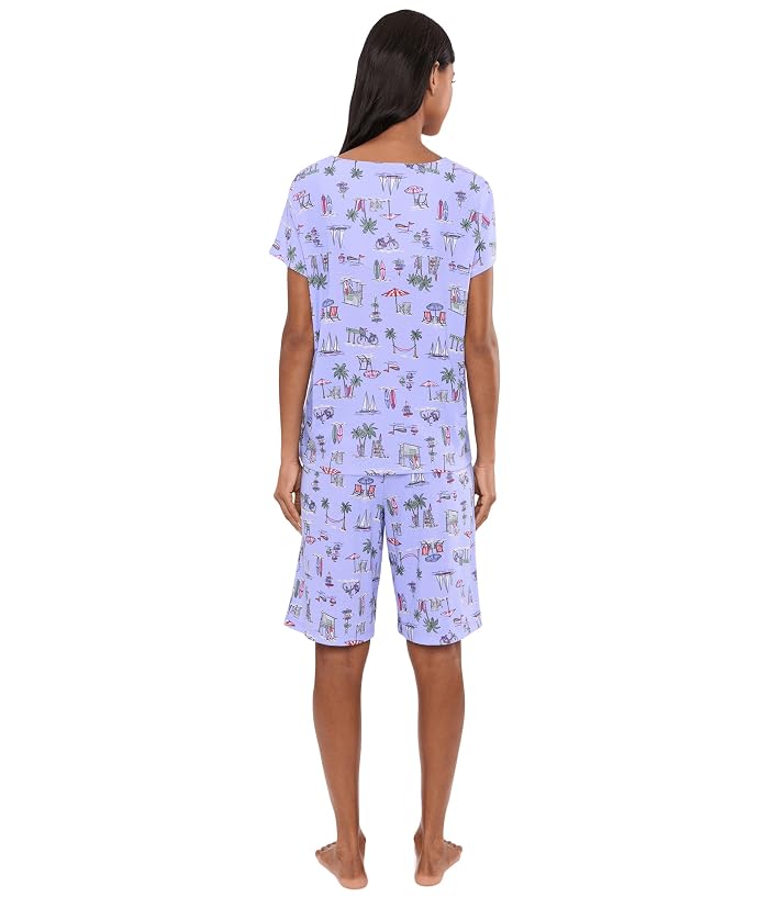 Karen Neuburger Petite V-Neck Tee & Bermuda Shorts Pajama Set - Image 3