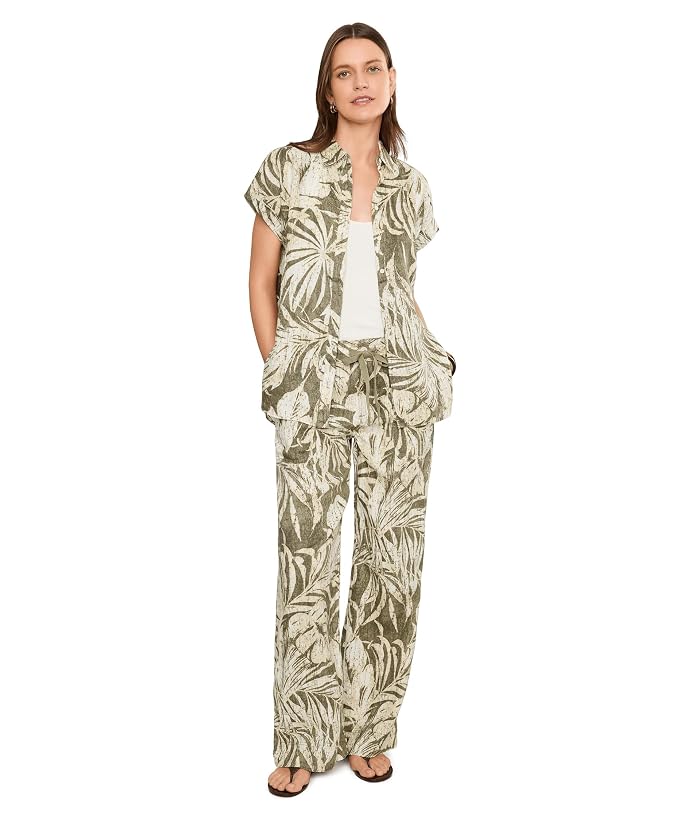 Lauren Ralph Lauren Palm-Frond-Print Linen Wide-Leg Pants - Image 2