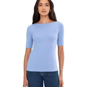 Lauren Ralph Lauren Stretch Cotton Boatneck Tee