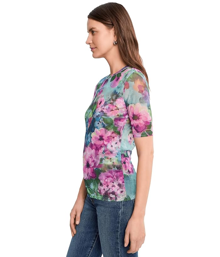 Johnny Was Elbow Sleeve Mesh Top- Magnolia Meadows - Image 3