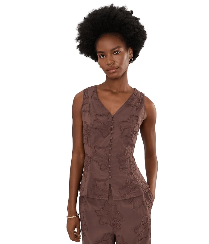 Vince Camuto Vneck Buttondown Tank