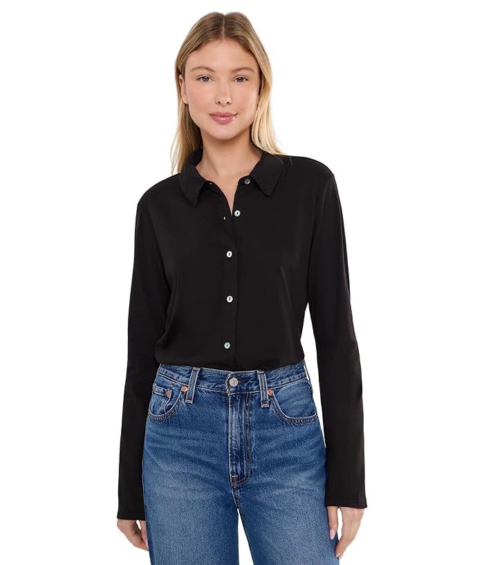 Michael Stars Lola Jersey Button-down Shirt