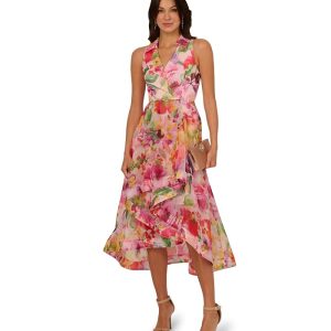 Adrianna Papell Printed High-Low Dress