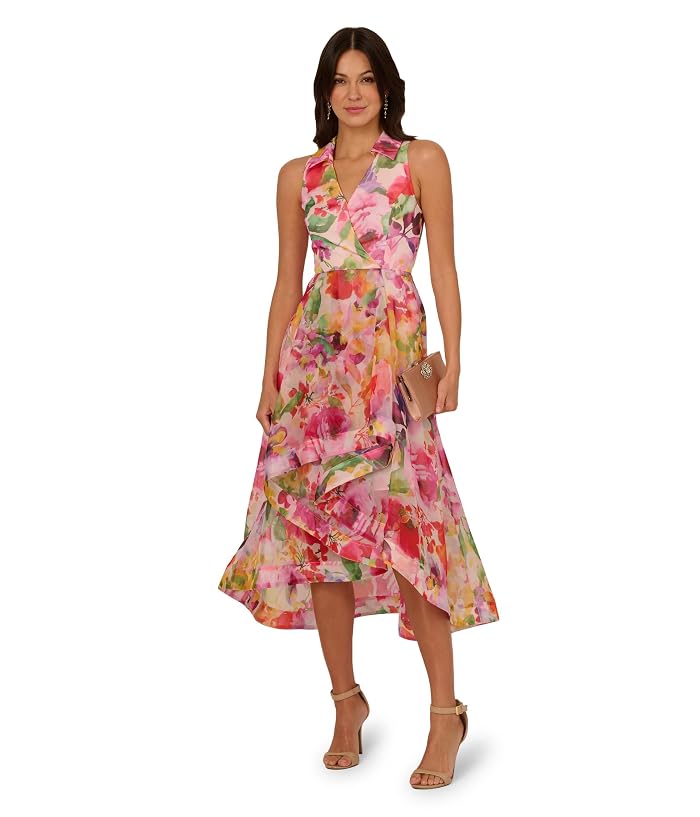 Adrianna Papell Printed High-Low Dress - Image 4
