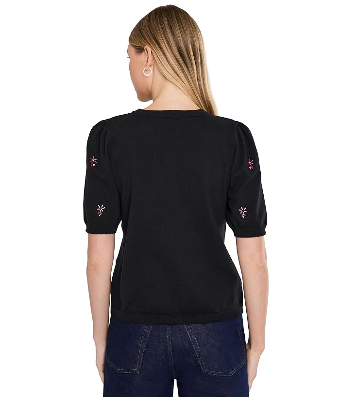CeCe Beaded Short Sleeve Crew Neck - Image 4
