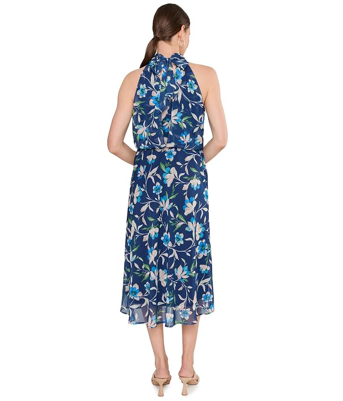 Adrianna Papell Halter Chiffon Midi Dress - Image 4