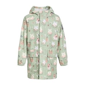 Deux par Deux Green Raincoat With Color-Changing Frogs (Big Kid)