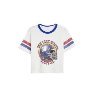Junk Food Clothing Kids NFL New York Giants Striped Yoke Ringer Tee (Little Kid/Big Kid)