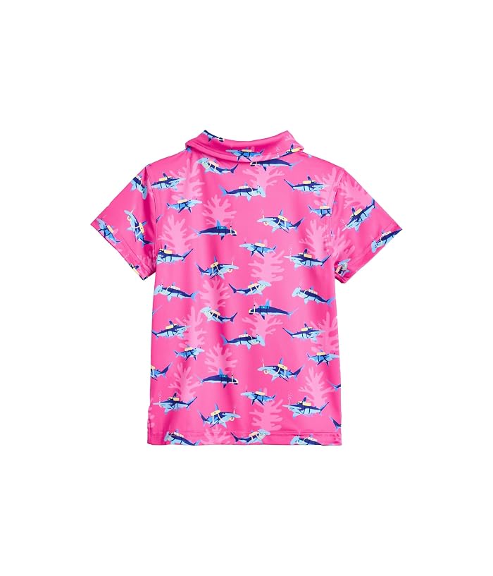 Chubbies Kids The Lil Great Pink Shark Performance Polo (Toddler/Little Kid) - Image 2