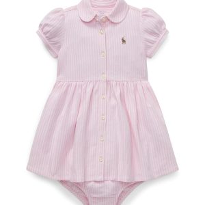 Polo Ralph Lauren Kids Striped Knit Oxford Dress (Infant)