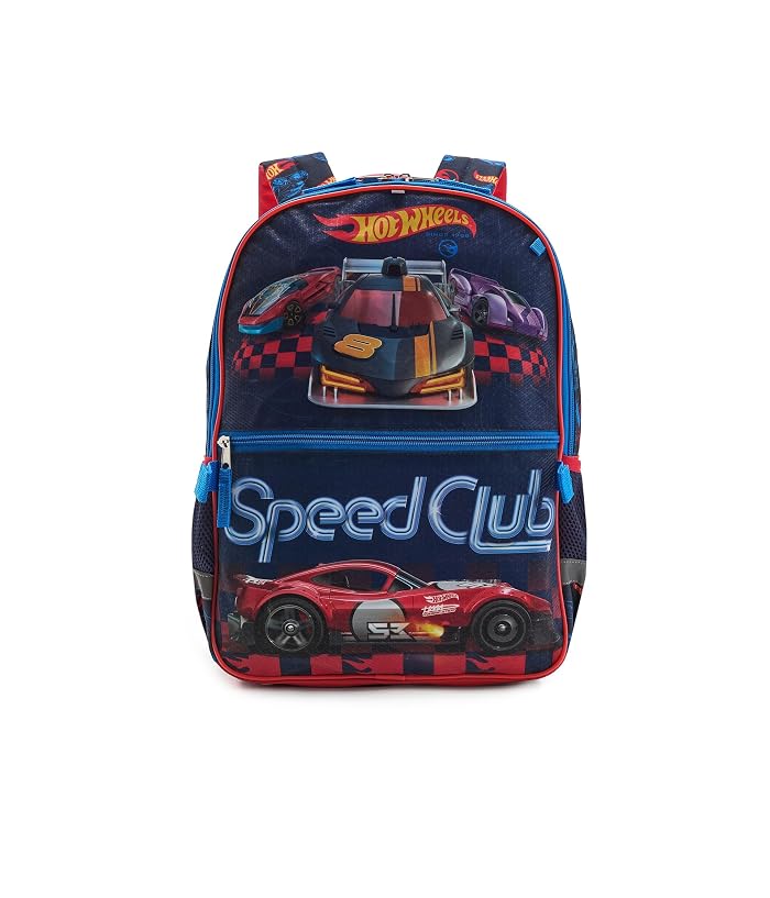 BIOWORLD Kids Led Lights Hot Wheels Five-Piece Backpack Set with Lunch Kit, Spinner Keychain, Carabiner, and A Utility Case - Image 3