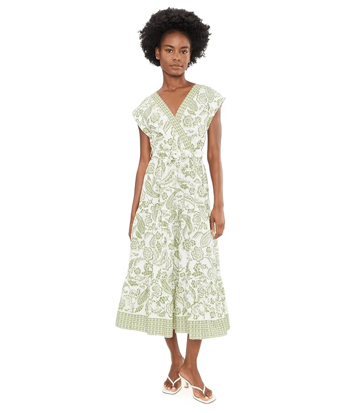 Vince Camuto Surplice Dolman Sleeve Midi Tiered Dress - Image 2