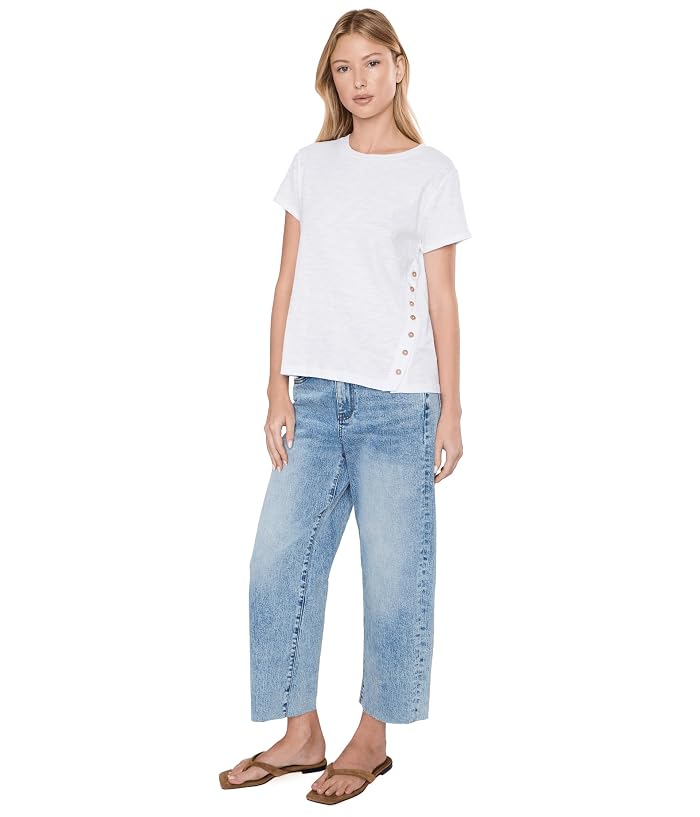 Elliott Lauren Upper Deck - Short Sleeve Tee with Assymetrical Side Button Detail - Image 2