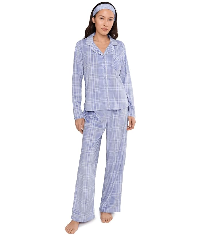 Karen Neuburger Petite Minky Fleece Long Sleeve Notch Top & Long Pants Set