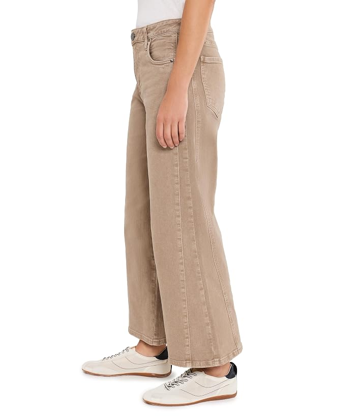 KUT from the Kloth Petite Meg High-Rise Wide Leg Side Panel in Milk Tea - Image 3