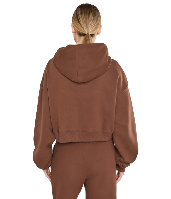 Nike Studio Fleece Medium Weight Oversized Full Zip Cropped Hoodie - Image 4
