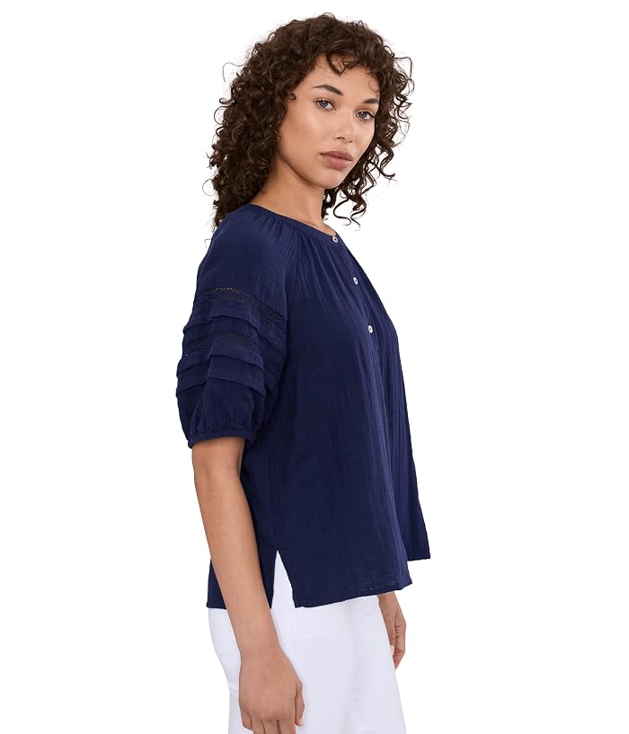Tommy Bahama Gauze Trim Puff Sleeve Top - Image 3