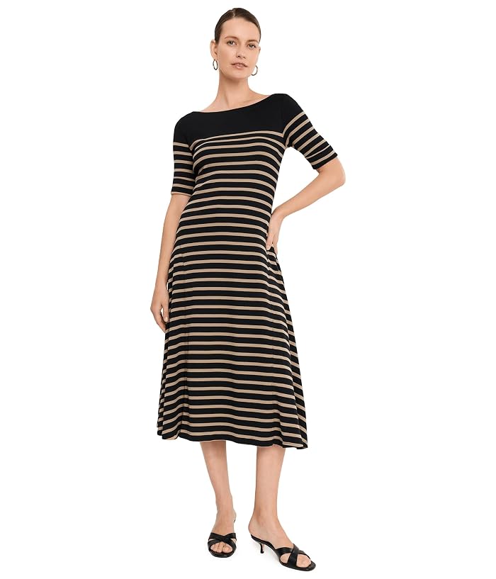 Lauren Ralph Lauren Breton-Stripe Cotton Ribbed Midi Dress - Image 2
