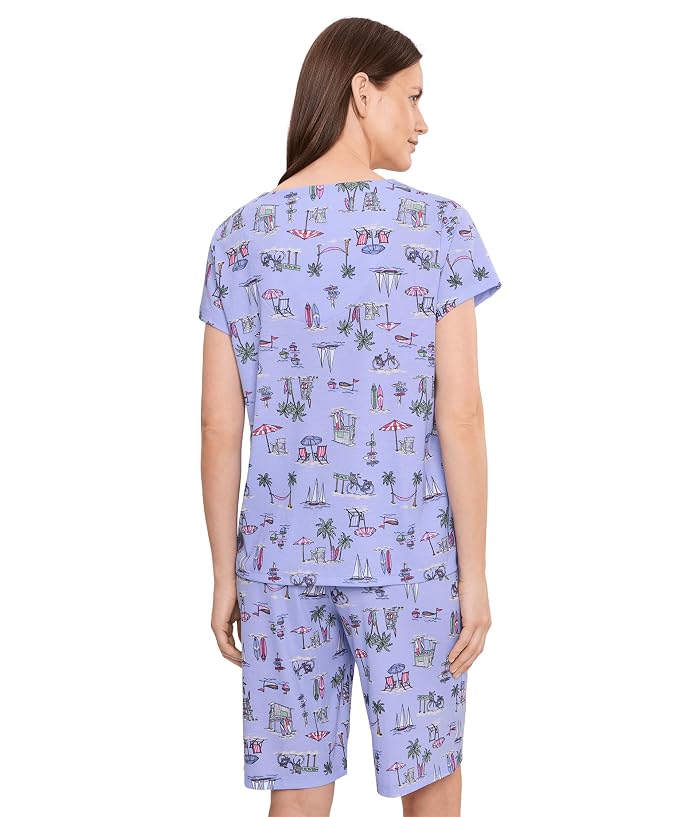Karen Neuburger V-Neck Tee & Bermuda Shorts Pajama Set - Image 3