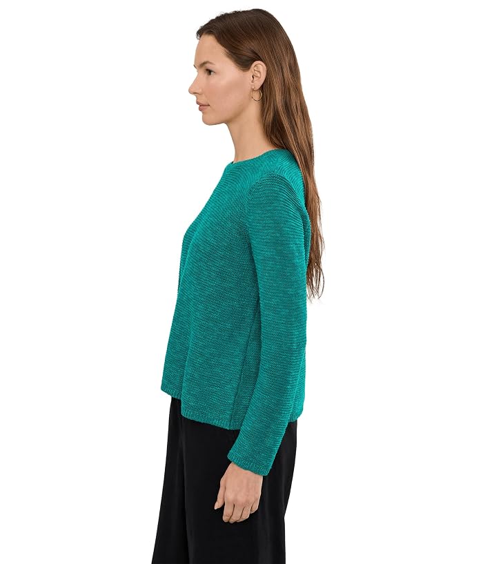 Eileen Fisher Organic Linen Cotton Slub Crew Neck Pullover - Image 3