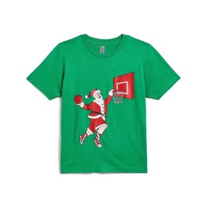 ChalkTalk SPORTS Basketball T-Shirt Short Sleeve - Slam Dunk Santa