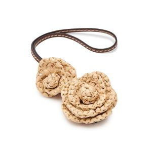 Lauren Ralph Lauren Leather & Crocheted Straw Flower Charm