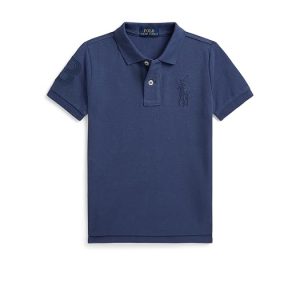 Polo Ralph Lauren Kids Big Pony Paint-Print Mesh Polo Shirt (Toddler/Little Kid)