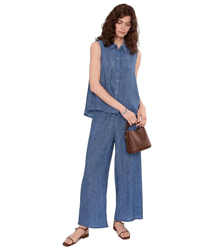 Eileen Fisher Woven Plisse Wide Ankle Pants - Image 2