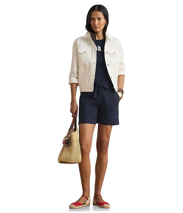 Lauren Ralph Lauren Linen Wide-Leg Drawcord Shorts - Image 2