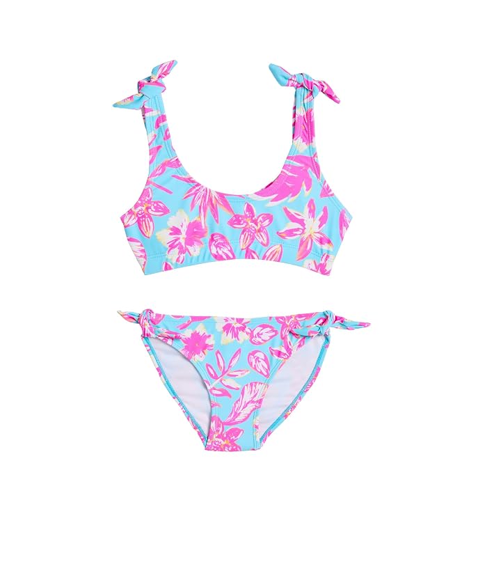 Snapper Rock Kids Tropical Glow Recycled Crop Bikini (Toddler/Little Kid/Big Kid) - Image 4