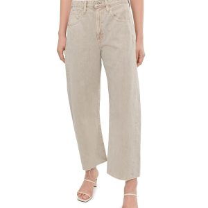 AG Jeans Hattie High-Rise Crop Barrel in Sulfur Light Taupe