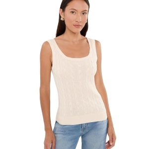 Lauren Ralph Lauren Petite Cable Cotton-Blend Sleeveless Sweater