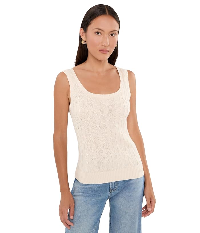 Lauren Ralph Lauren Petite Cable Cotton-Blend Sleeveless Sweater