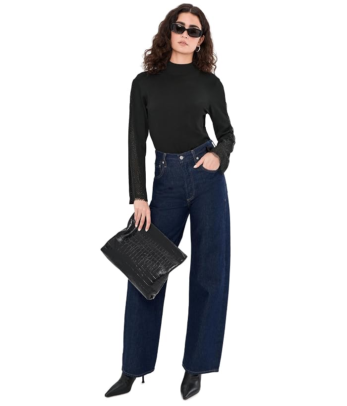 Vince Camuto Mock Neck Bell Sleeve with Rhinestone - Image 2