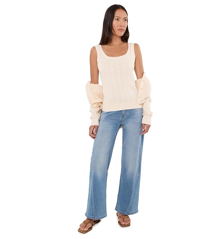 Lauren Ralph Lauren Petite Cable Cotton-Blend Sleeveless Sweater - Image 2