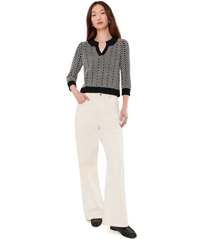 NIC+ZOE Lace Trim Geo Stitch Sweater - Image 2