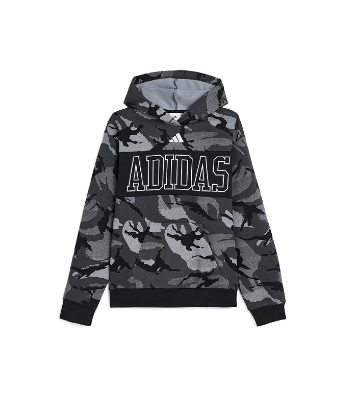 adidas Kids AOP Color-Block Halftone Camo Hooded Pullover (Big Kid)