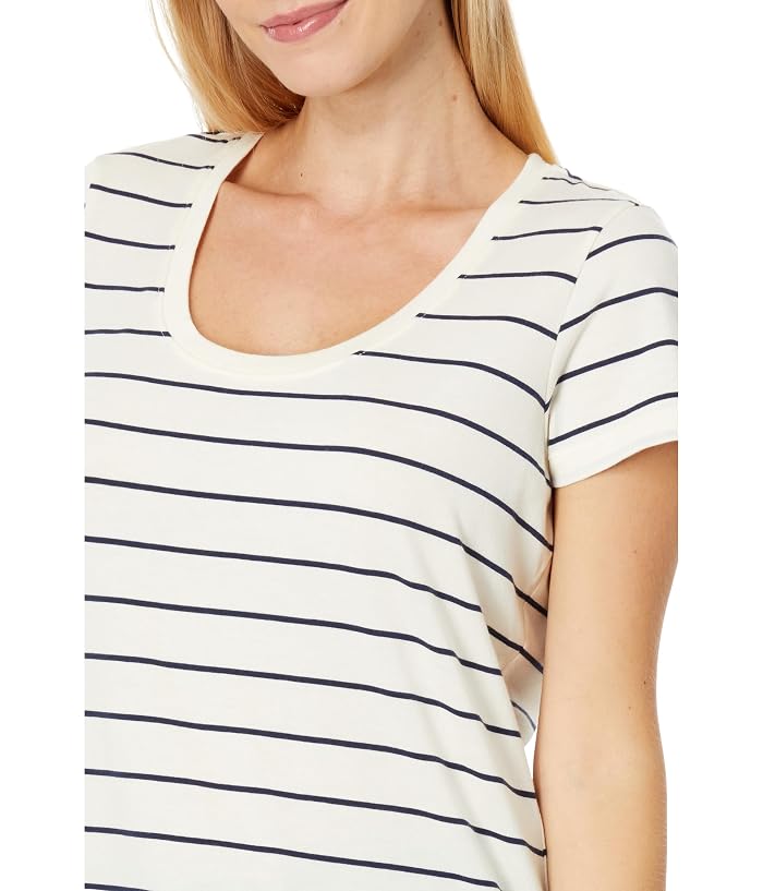 L.L.Bean Soft Stretch Supima Tee Scoop Neck Short Sleeve Stripe - Image 3